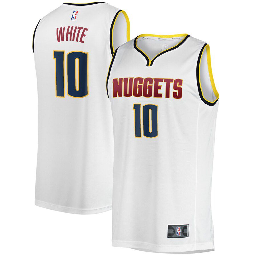 Men Denver Nuggets #10 Jack White Fanatics Branded White Fast Break Player NBA Jersey->youth nba jersey->Youth Jersey